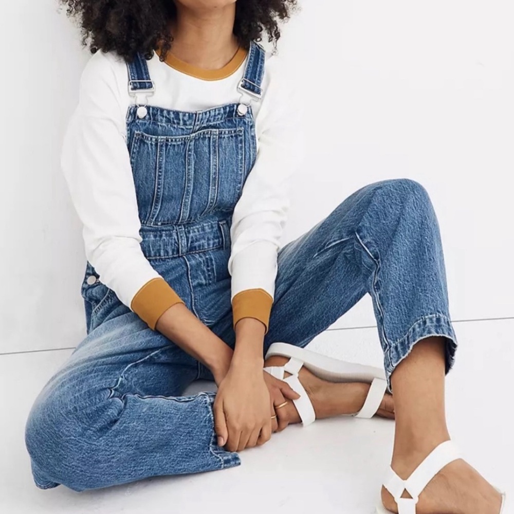 🥳🥳🥳 Host Pick! Madewell Straight Leg Overalls Size Small - Picture 1 of 8